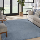 Nourison Luxurious Shag LXR05 Modern & Contemporary Machine Made Power-loomed Indoor only Area Rug Light Blue 6'7" x 9'2" 99446009562