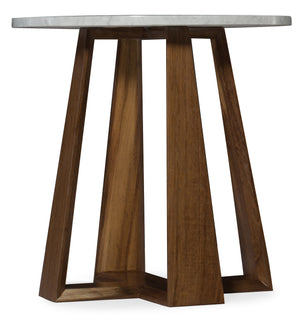 Hooker Furniture Melange Transitional Natural Parota with Venetian White Marble Luca End Table 638-50427-00