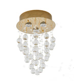 Bethel Gold Semi Flush Mount in Metal & Crystal