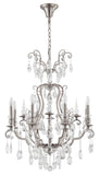 Bethel Pewter Chandelier in Metal & Crystal