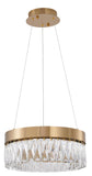 Bethel Gold LED Chandelier in Stainless Steel & Crystal