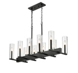 Bethel Matte Black Chandelier in Iron & Glass