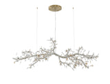 Bethel Gold Chandelier in Stainless Steel & Crystal