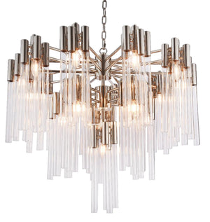 Bethel Chrome Chandelier in Metal & Glass