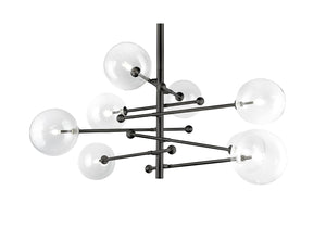 Bethel Matte Black Chandelier in Iron & Glass