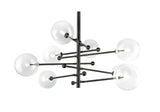 Bethel Matte Black Chandelier in Iron & Glass