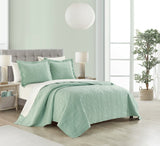 Rhapsody Green Queen 3pc Quilt Set