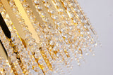 Bethel Gold Chandelier in Stainless Steel & Crystal