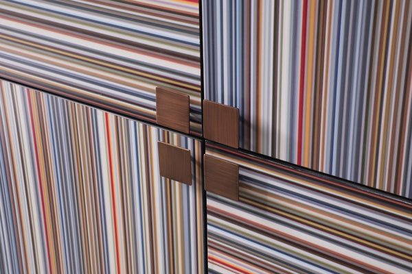 VIG Furniture Modrest Macoy - Modern Multicolor and Black Ash Wine Cabinet VGVCGR2008-WINE