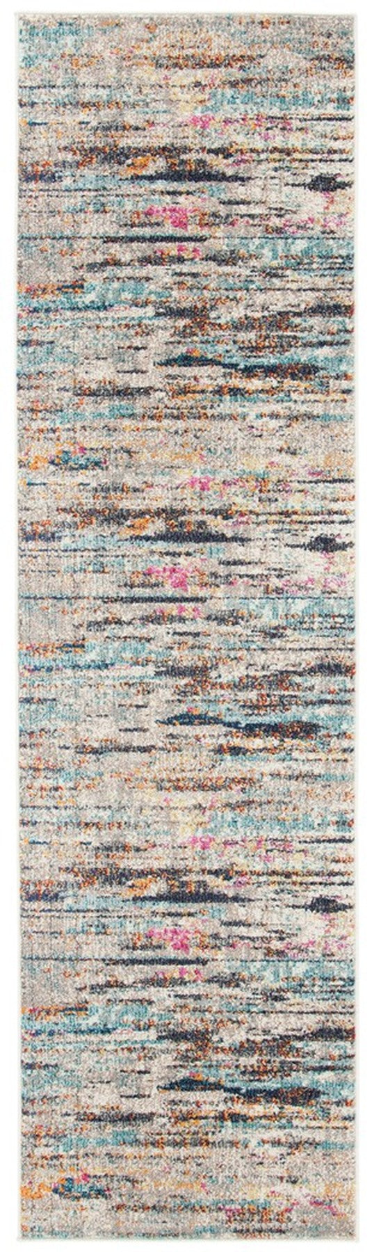 Madison 400 Madison 419 Contemporary Power Loomed Polypropylene Friese Rug Grey / Turquoise