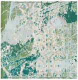 Madison 400 Madison 499 Contemporary Power Loomed Polypropylene Friese Rug Green / Blue