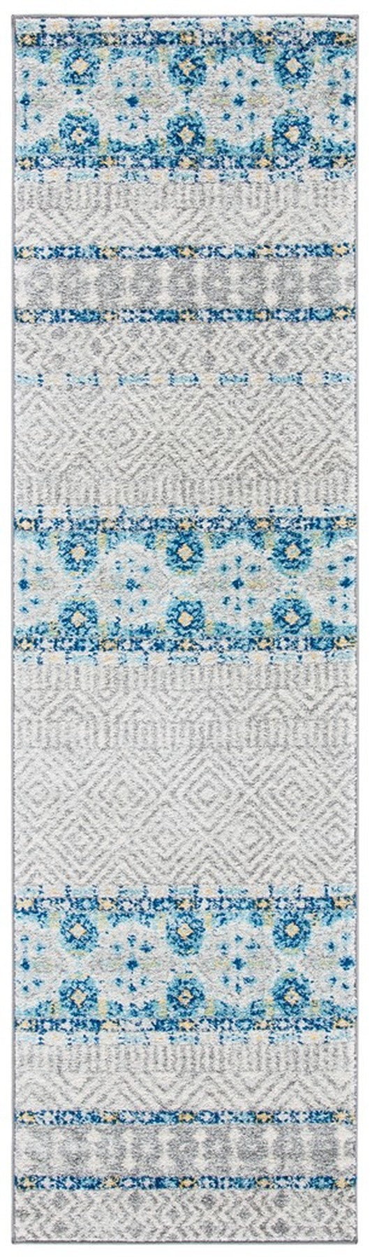 Madison 700 Madison 797 Bohemian Power Loomed 65% Polypropylene 21% Jute 7% Polyester 7% Cotton Rug Grey / Turquoise