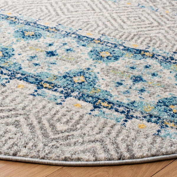 Madison 700 Madison 797 Bohemian Power Loomed 65% Polypropylene 21% Jute 7% Polyester 7% Cotton Rug Grey / Turquoise