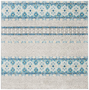 Madison 700 Madison 797 Bohemian Power Loomed 65% Polypropylene 21% Jute 7% Polyester 7% Cotton Rug Grey / Turquoise