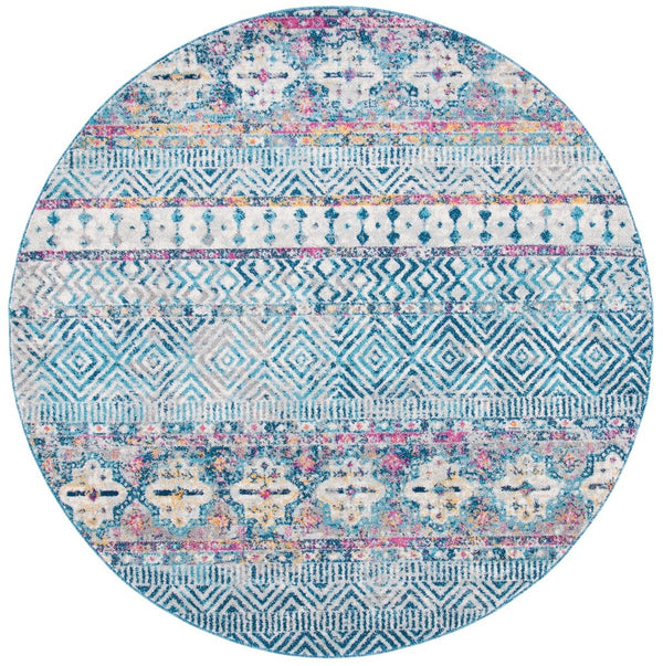 Madison 700 Madison 797 Bohemian Power Loomed 65% Polypropylene 21% Jute 7% Polyester 7% Cotton Rug Denim Blue / Purple