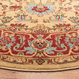 Mahal 693 Transitional Power Loomed Polypropylene Pile Rug Beige / Red