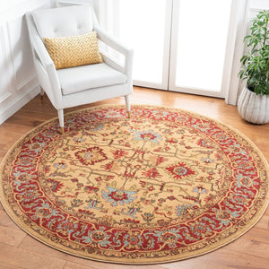 Mahal 693 Transitional Power Loomed Polypropylene Pile Rug Beige / Red