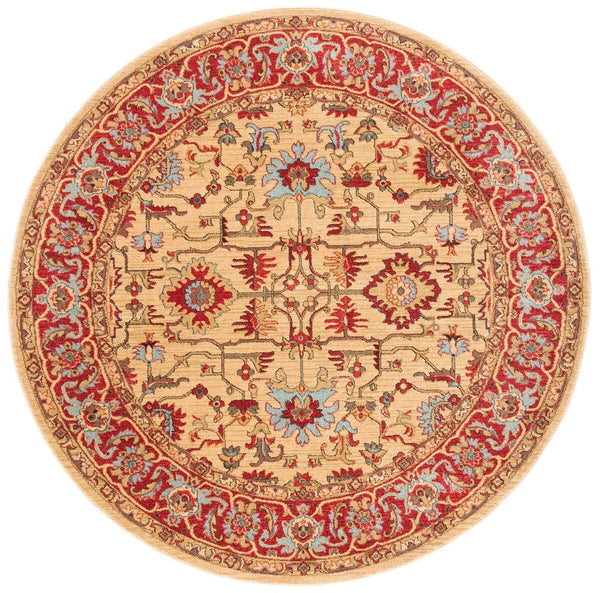 Mahal 693 Transitional Power Loomed Polypropylene Pile Rug Beige / Red