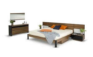 VIG Furniture Queen Modrest Rondo Modern Walnut Bedroom Set VGWC7C005A-SET-Q