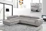 Divani Casa Maine - Modern Medium Grey Eco-Leather Left Facing Sectional Sofa with Recliner
