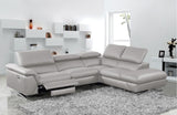 VIG Furniture Divani Casa Maine - Modern Medium Grey Eco-Leather Right Facing Sectional Sofa with Recliner VGKNE9104-E9105-MGRY-RAF
