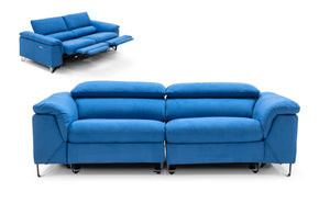VIG Furniture Divani Casa Maine - Modern Royal Blue Fabric Sofa w/ Electric Recliners VGKNE9104-E9-BLU-3-S