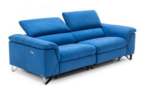 VIG Furniture Divani Casa Maine - Modern Royal Blue Fabric Sofa w/ Electric Recliners VGKNE9104-E9-BLU-3-S