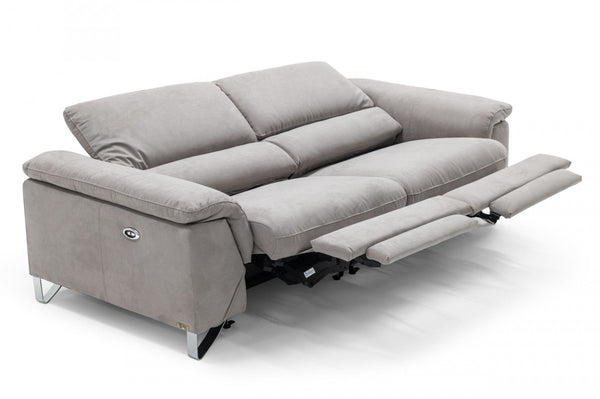 Divani Casa Maine - Stylish Modern Fabric Sofa with Electric Recliners and Adjustable Headrests