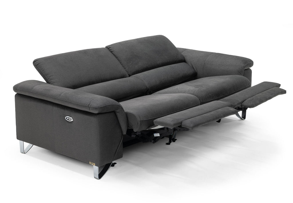 VIG Furniture Divani Casa Maine - Modern Dark Grey Fabric Sofa w/ Electric Recliners VGKNE9104-E9-DGRY-3-S