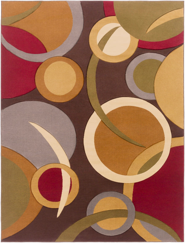 Majestic MAJ-1019 Modern Polyolefin Rug MAJ1019-710103 Dark Brown, Dark Green, Rust, Medium Gray, Camel, Khaki, Tan 100% Polyolefin 7'10" x 10'2"