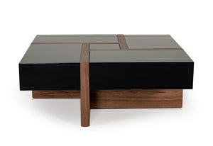 VIG Furniture Modrest Makai Modern Black & Walnut Coffee Table VGBBLE624E-BLK