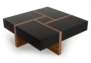 VIG Furniture Modrest Makai Modern Black & Walnut Coffee Table VGBBLE624E-BLK