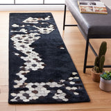 Manhattan 101 Contemporary Hand Tufted 70% Bamboo Silk, 20% Leather Rug Black