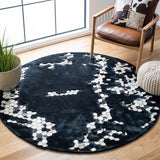 Manhattan 101 Contemporary Hand Tufted 70% Bamboo Silk, 20% Leather Rug Black