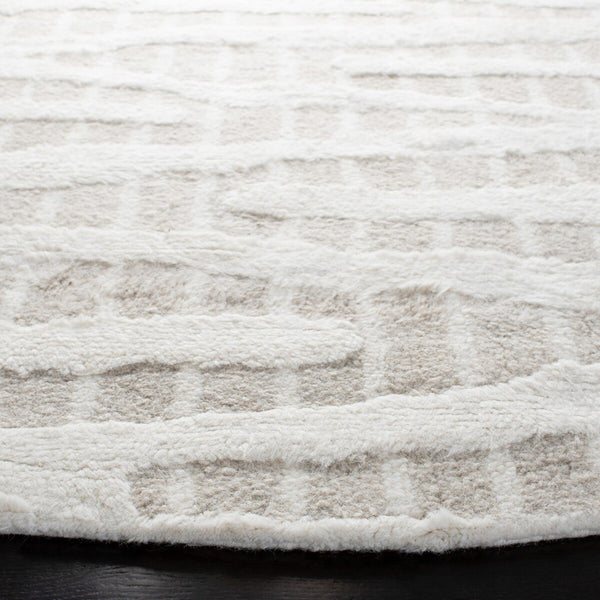 Manhattan 159 Contemporary Hand Tufted 100% Wool Pile Rug Beige / Ivory