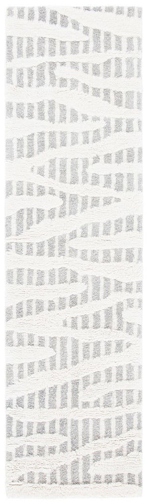 Manhattan 159 Contemporary Hand Tufted 100% Wool Pile Rug Grey / Ivory