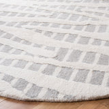 Manhattan 159 Contemporary Hand Tufted 100% Wool Pile Rug Grey / Ivory