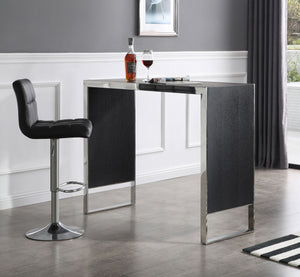 VIG Furniture Modrest Manston - Modern Black Oak & Stainless Steel Bar Table VGVCBT1935-BLK