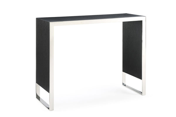 VIG Furniture Modrest Manston - Modern Black Oak & Stainless Steel Bar Table VGVCBT1935-BLK