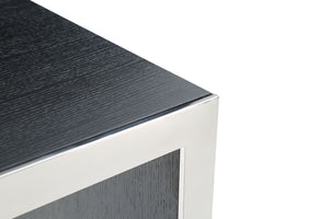 VIG Furniture Modrest Manston - Modern Black Oak & Stainless Steel Bar Table VGVCBT1935-BLK