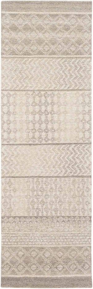Maroc MAR-2300 Global Wool Rug MAR2300-268 Taupe, Ivory, Beige, Camel, Dark Brown 100% Wool 2'6" x 8'