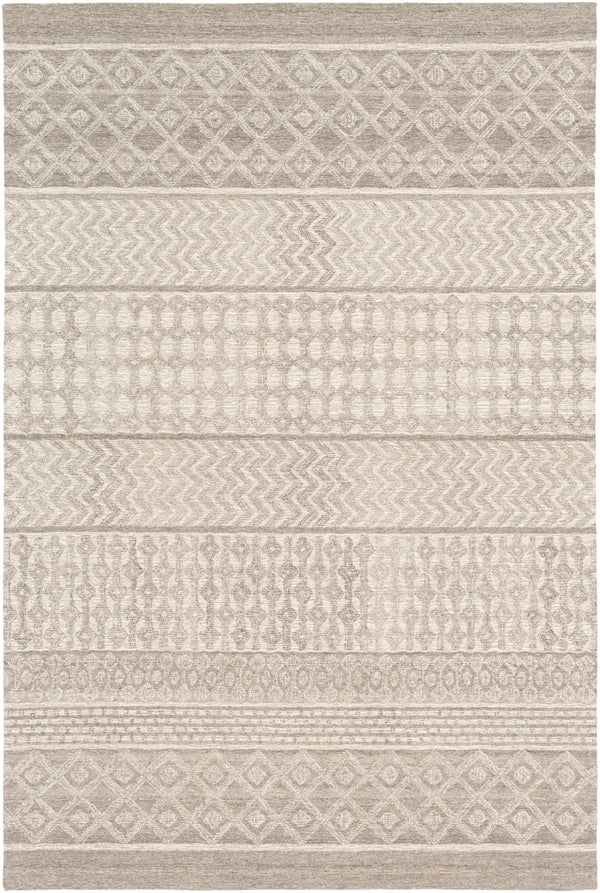 Maroc MAR-2300 Global Wool Rug MAR2300-576 Taupe, Ivory, Beige, Camel, Dark Brown 100% Wool 5' x 7'6"