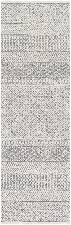 Maroc MAR-2301 Global Wool Rug MAR2301-268 Beige, Ivory, Charcoal 100% Wool 2'6" x 8'
