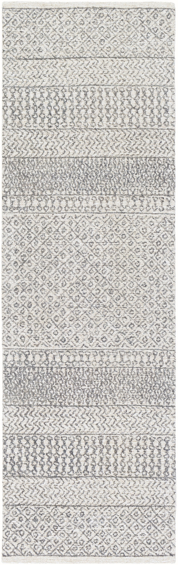 Maroc MAR-2301 Global Wool Rug MAR2301-268 Beige, Ivory, Charcoal 100% Wool 2'6" x 8'