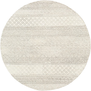 Maroc MAR-2302 Global Wool Rug MAR2302-6RD Cream, Camel, Taupe, Dark Brown 100% Wool 6' Round