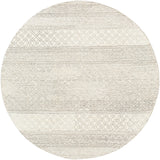 Maroc MAR-2302 Global Wool Rug MAR2302-6RD Cream, Camel, Taupe, Dark Brown 100% Wool 6' Round