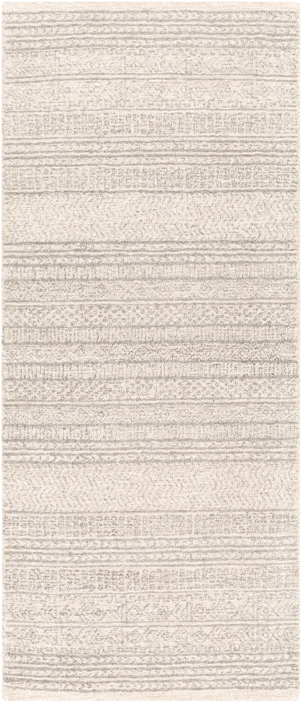 Maroc MAR-2303 Global Wool Rug MAR2303-266 Cream, Camel, Taupe, Dark Brown, Medium Gray 100% Wool 2'6" x 6'