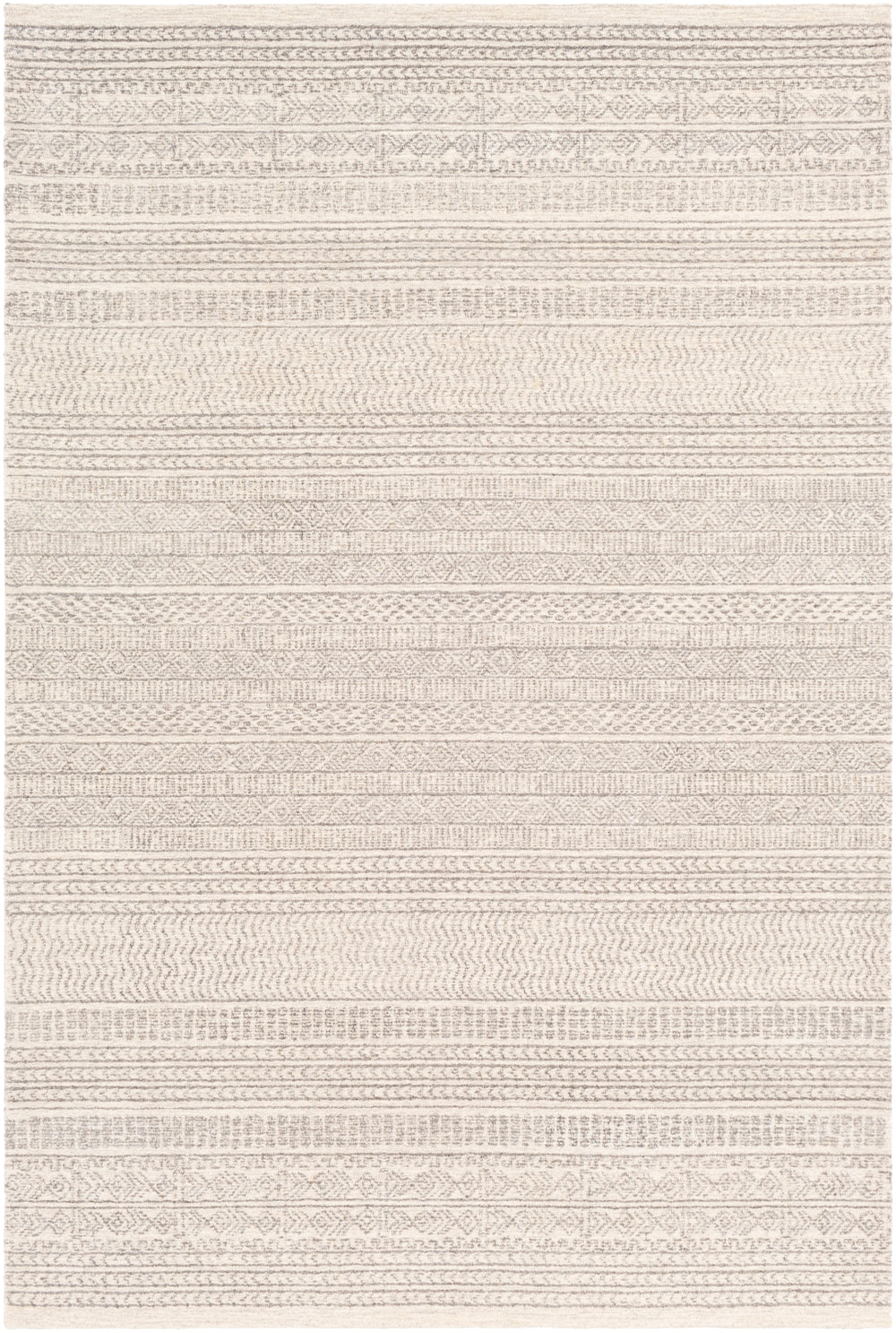 Maroc MAR-2303 Global Wool Rug MAR2303-912 Cream, Camel, Taupe, Dark Brown, Medium Gray 100% Wool 9' x 12'