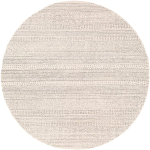Maroc MAR-2303 Global Wool Rug MAR2303-6RD Cream, Camel, Taupe, Dark Brown, Medium Gray 100% Wool 6' Round