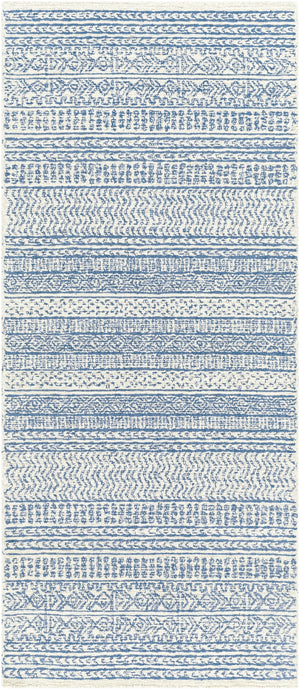 Maroc MAR-2304 Global Wool Rug MAR2304-266 Dark Blue, Ivory, Beige, Light Gray 100% Wool 2'6" x 6'
